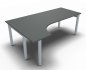 Preview: EDV-Schreibtisch ONE 200 cm links Onxygrau